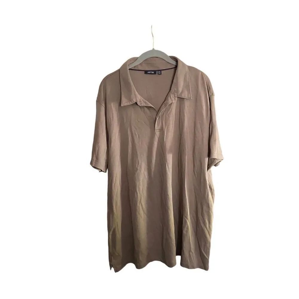 Apt. 9 men’s short sleeve ground down polo shirt size Taupe XXL